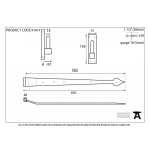 FROM THE ANVIL 91471 - EXTERNAL BEESWAX HOOK AND BAND HINGE 24 INCH - CRANKED
