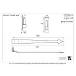 FROM THE ANVIL 91471 - EXTERNAL BEESWAX HOOK AND BAND HINGE 24 INCH - CRANKED