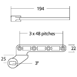 EXIDOR X052 - FLOOR SPRING SINGLE ACTION BOTTOM FITTING STRAP 25MM