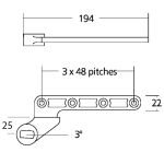 EXIDOR X052 - FLOOR SPRING SINGLE ACTION BOTTOM FITTING STRAP 25MM