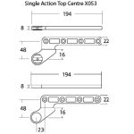 EXIDOR X053 - FLOOR SPRING SINGLE ACTION TOP CENTRE 16MM