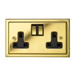 WANDSWORTH P2124 - VICTORIAN DOUBLE SWITCHED 3-PIN SOCKET OUTLET COVER PLATE ONLY