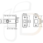 IMPERIAL G4060 - HEAVY SPRUNG TUBULAR MORTICE LATCH