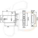 IMPERIAL G5011 - 5 LEVER HORIZONTAL MORTICE SASHLOCK - 5 INCH