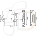 IMPERIAL G5012 - 5 LEVER HORIZONTAL MORTICE SASHLOCK - 6 INCH