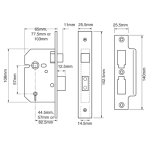 UNION J2226 - 3-LEVER BATHROOM LOCK