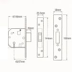 YALE PM562-PB-67 - PM562 BRITISH STANDARD 5-LEVER DEADLOCK: 2.5 INCH POLISHED BRASS