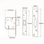 YALE PM562-PB-80 - PM562 BRITISH STANDARD 5-LEVER DEADLOCK: 3 INCH POLISHED BRASS