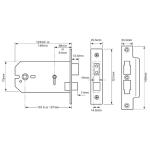 UNION J2026 - 3-LEVER HORIZONTAL BATHROOM LOCK