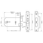 UNION J2026 - 3-LEVER HORIZONTAL BATHROOM LOCK