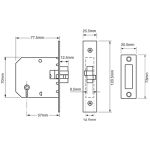 UNION J2426 - 3-LEVER SLIDING DOOR BATHROOM LOCK