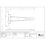 FROM THE ANVIL 33790 - PEWTER 9 INCH ARROW HEAD T HINGE (PAIR)