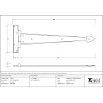 FROM THE ANVIL 33791 - PEWTER 15 INCH ARROW HEAD T HINGE (PAIR)