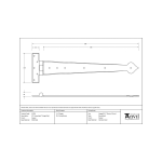 FROM THE ANVIL 33792 - PEWTER 22 INCH ARROW HEAD T HINGE (PAIR)