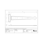FROM THE ANVIL 33792 - PEWTER 22 INCH ARROW HEAD T HINGE (PAIR)