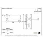 FROM THE ANVIL 33826 - BLACK EURO AVON LEVER LOCK SET 47MM C/C