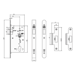 UNION JHD72LA - JHD72LA HEAVY DUTY MORTICE LATCH - 60MM BACKSET