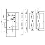 UNION JHD72ESL - JHD72ESL EURO PROFILE HEAVY DUTY EMERGENCY MORTICE SASHLOCK - 60MM BACKSET