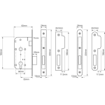 UNION JL2C22 - JL2C22 EURO PROFILE MORTICE DEADLOCK - 55MM BACKSET