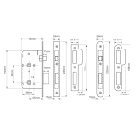 UNION JL2C27 - JL2C27 MORTICE BATHROOM LOCK - 55MM BACKSET