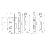 UNION JL2C27 - JL2C27 MORTICE BATHROOM LOCK - 55MM BACKSET