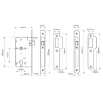 UNION JL2C24 - JL2C24 EURO PROFILE MORTICE NIGHTLATCH - 55MM BACKSET