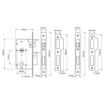 UNION JL2C26 - JL2C26  - EURO PROFILE MORTICE ESCAPE SASH LOCK - 55MM BACKSET