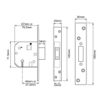 UNION J2134E - BS 5-LEVER MORTICE DEAD LOCK