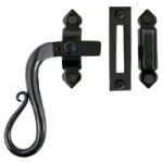 FROM THE ANVIL 33468 - BLACK LOCKING SHEPHERDS CROOK CASEMENT FASTENER - LEFT HAND