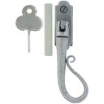 FROM THE ANVIL 33602 - PEWTER PATINA SHEPHERDS CROOK LOCKING ESPAG FASTENER - RIGHT HAND