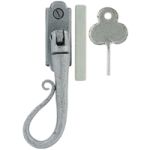 FROM THE ANVIL 33603 - PEWTER PATINA SHEPHERDS CROOK LOCKING ESPAG FASTENER - LEFT HAND