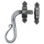 FROM THE ANVIL 33710 - PEWTER PATINA SHEPHERDS CROOK LOCKING CASEMENT FASTENER - LEFT HAND