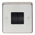 FROM THE ANVIL 34201/1 - SATIN STAINLESS 10 AMP TWO WAY DOUBLE SWITCH