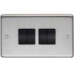 FROM THE ANVIL 34203/1 - SATIN STAINLESS 10 AMP TWO WAY QUAD SWITCH