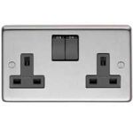FROM THE ANVIL 34224/1 - SATIN STAINLESS 13 AMP DP DOUBLE SWITCHED SOCKET