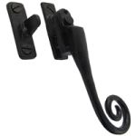 FROM THE ANVIL 51417R - BLACK MONKEYTAIL LOCKING CASEMENT FASTENER WITH NIGHT VENT - RIGHT HAND