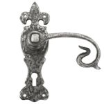 FROM THE ANVIL 83500 - CURLY TAIL DOOR LEVER ON LOCK BACKPLATE - NATURAL