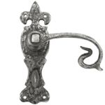 FROM THE ANVIL 83502 - CURLY TAIL DOOR LEVER ON BATHROOM BACKPLATE - NATURAL