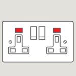 WANDSWORTH A356/D - 2-GANG 13 AMP SWITCHED SOCKET INTERIOR REAR ENTRY DOUBLE POLE DUAL EARTH WITH NEON INDICATOR