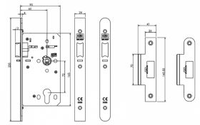 UNION JHD72DNL - JHD72DNL EURO PROFILE HEAVY DUTY DEADLOCKING MORTICE NIGHTLATCH - 60MM BACKSET