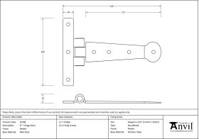 FROM THE ANVIL 33788 - PEWTER 6 INCH T HINGE (PAIR)