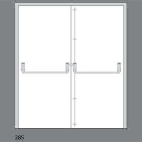 EXIDOR 285A - DOUBLE DOOR SET WITH ADJUSTABLE SHOOTS FOR REBATED DOUBLE DOORS