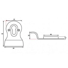 FROM THE ANVIL 33875 - BLACK EURO DOOR PULL