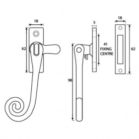 FROM THE ANVIL 33881 - BLACK DELUXE MONKEYTAIL FASTENER - RH