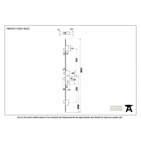 FROM THE ANVIL 90225 - 3 POINT ESPAGNOLETTE DOOR LOCK - 2.5 INCH