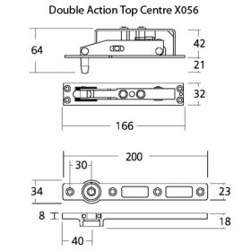 EXIDOR X056 - FLOOR SPRING DOUBLE ACTION TOP CENTRE