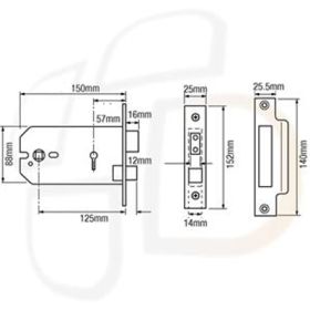 IMPERIAL G5012 - 5 LEVER HORIZONTAL MORTICE SASHLOCK - 6 INCH
