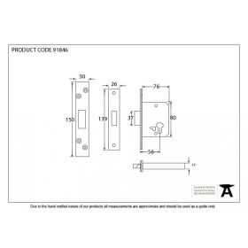 FROM THE ANVIL 91846 - BLACK 3" EURO PROFILE DEAD LOCK
