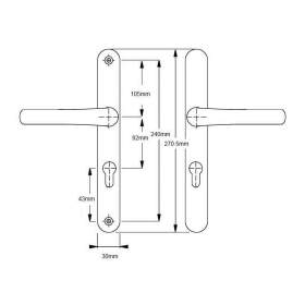  EAS24092LL - EASYFIT LEVER FOR UPVC MULTIPOINT DOORS