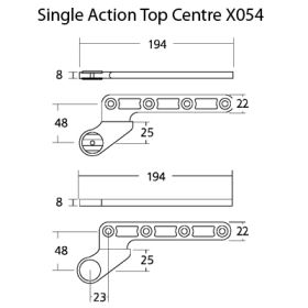 EXIDOR X054 - FLOOR SPRING SINGLE ACTION TOP CENTRE 25MM